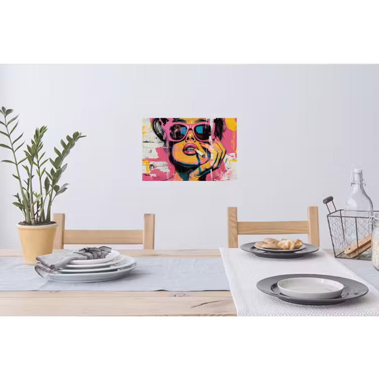 Muursticker - Portret - Vrouw - Abstract - Zonnebril — 3