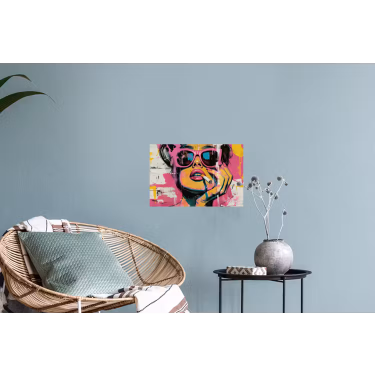 Muursticker - Portret - Vrouw - Abstract - Zonnebril — 4