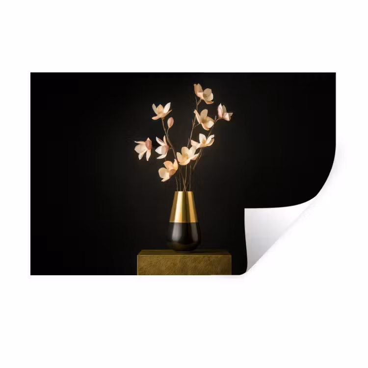 Muursticker - Sierlijk - Boeket - Goud - Vaas — 1