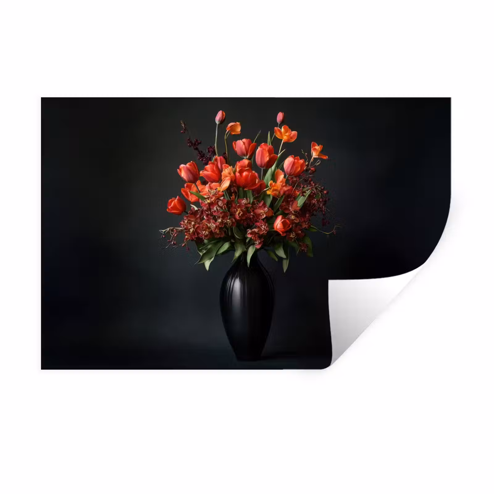 Muursticker - Boeket - Tulpen - Vaas - Rood — 1
