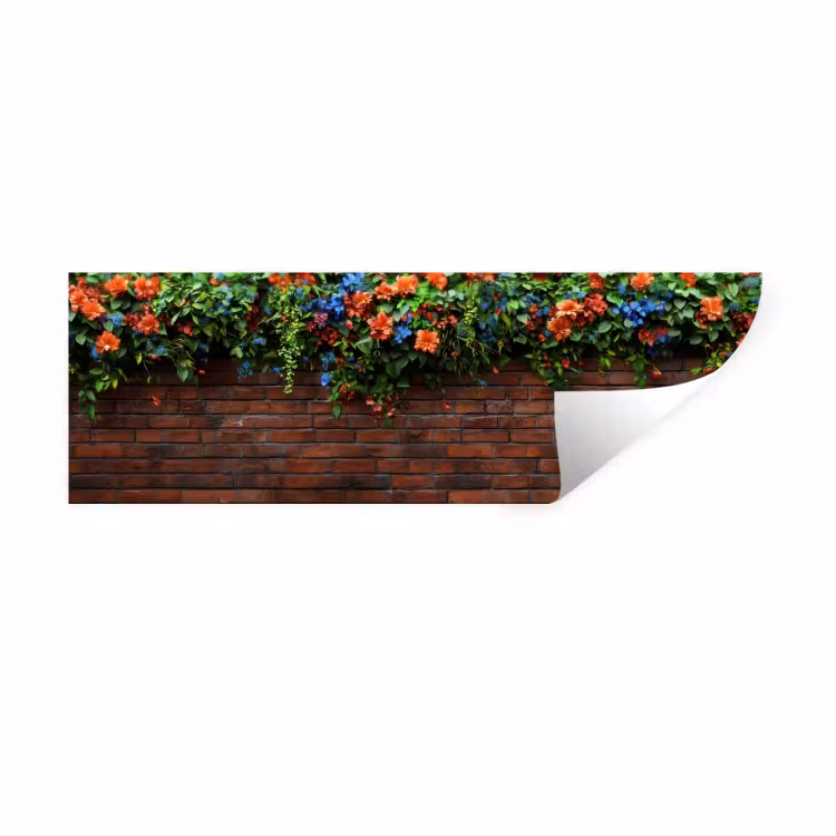 Muursticker - Bloemen - Muur - Groen - Oranje — 1