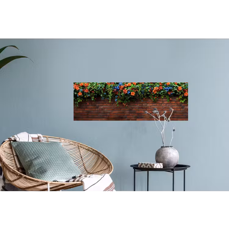 Muursticker - Bloemen - Muur - Groen - Oranje — 4
