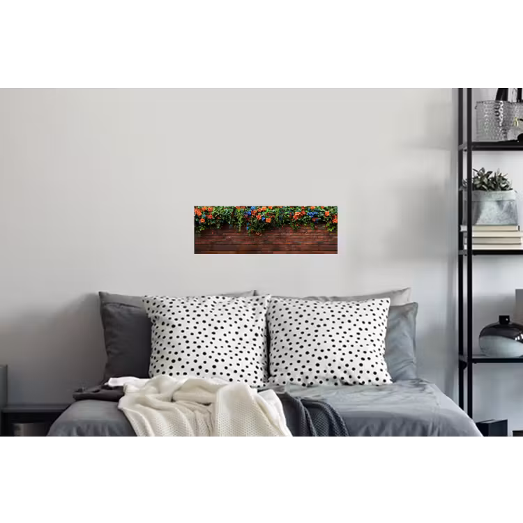 Muursticker - Bloemen - Muur - Groen - Oranje — 5