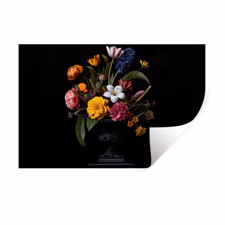 Muursticker - Lente - Bloemen - Klassiek - Vaas — 1