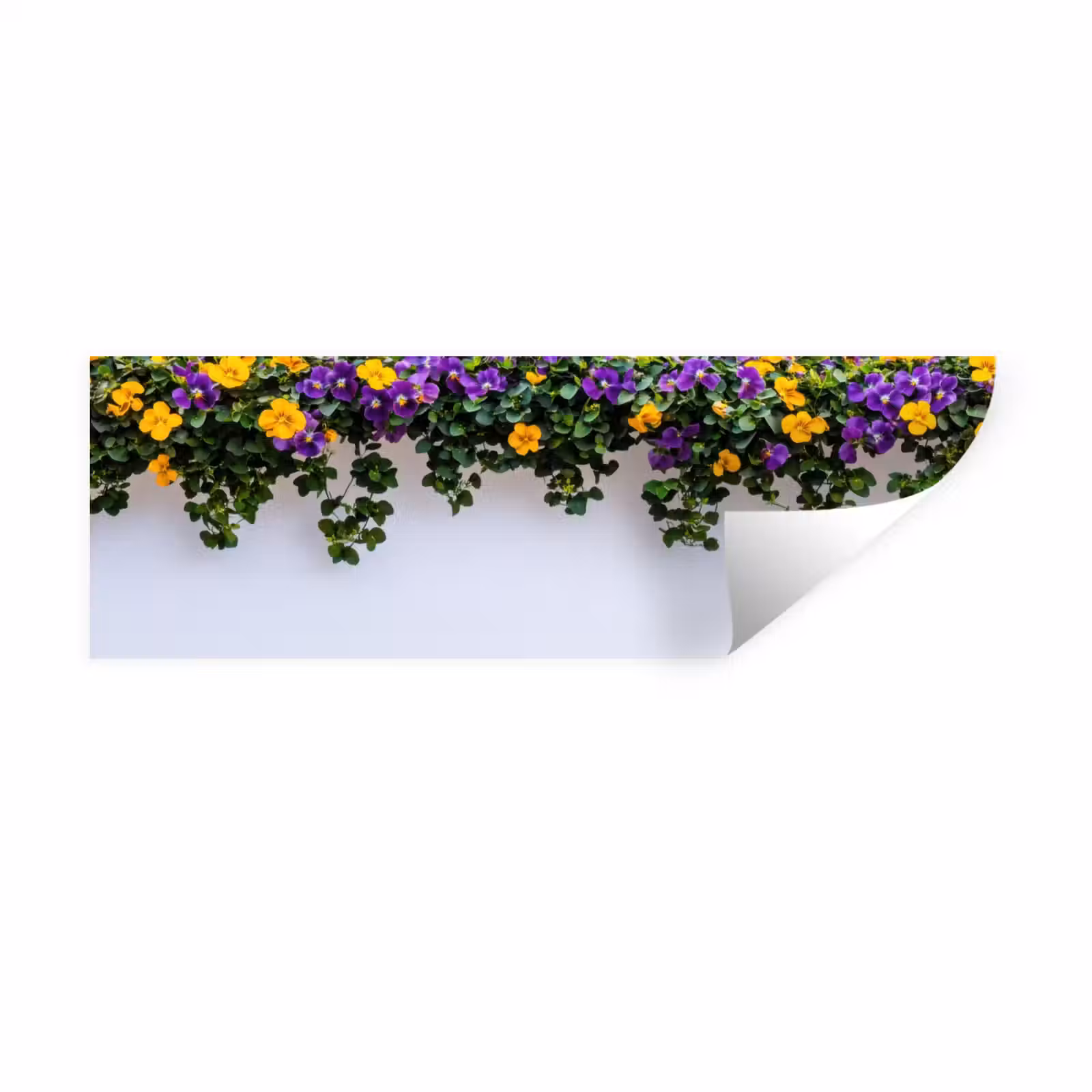 Muursticker - Bloemen - Muur - Geel - Paars — 1