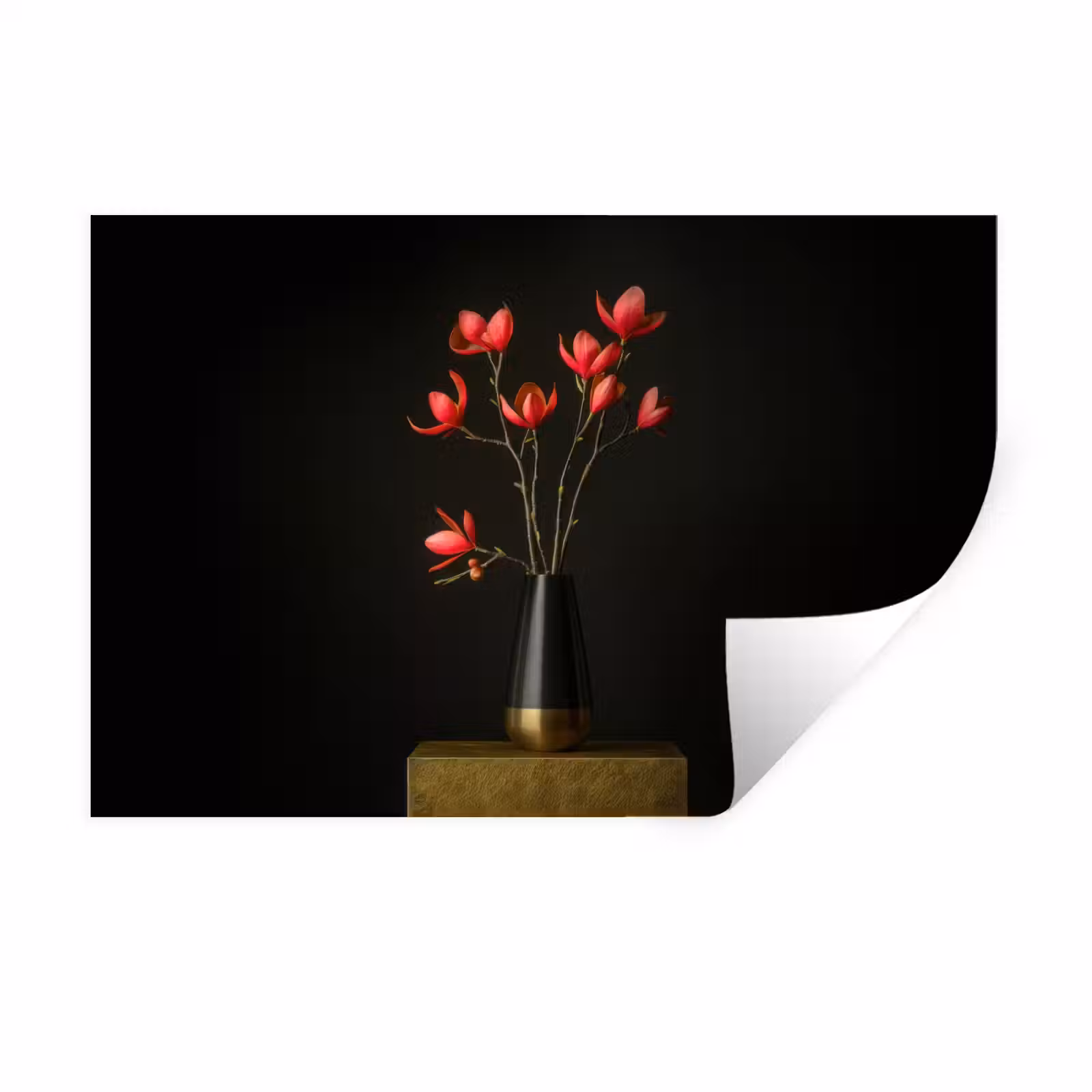 Muursticker - Rode - Bloemen - Vaas — 1