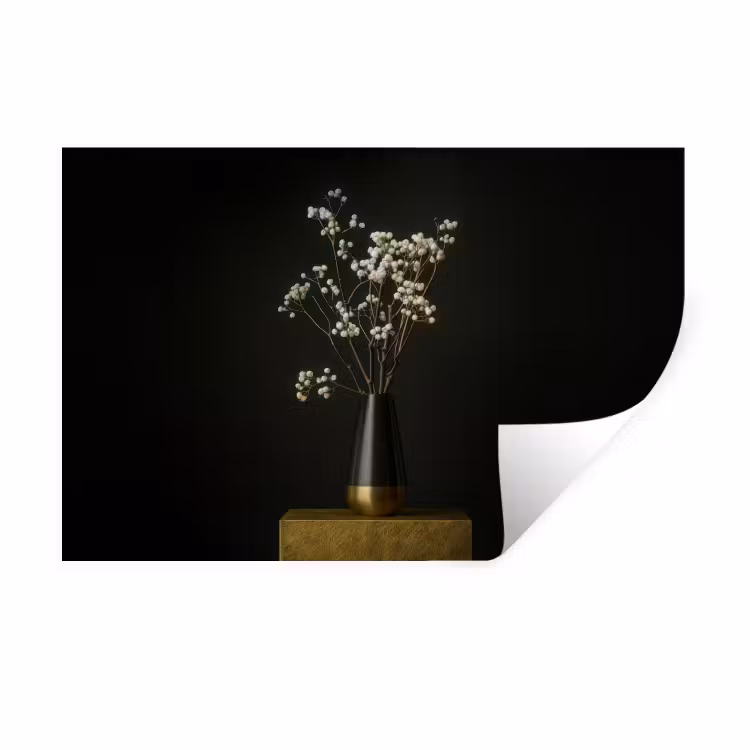 Muursticker - Bloembollen - Wit - Vaas - Minimalistisch — 1