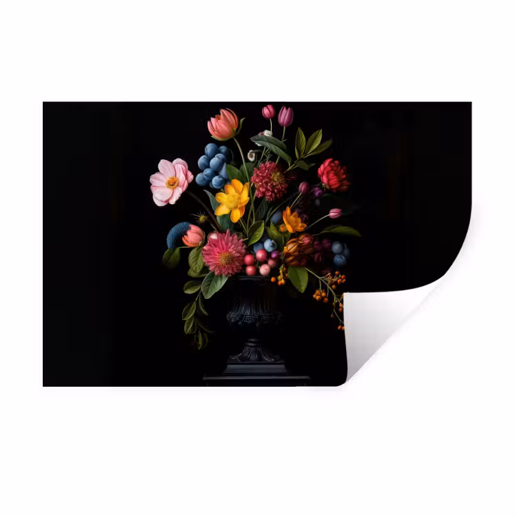 Muursticker - Bloemen - Vrolijk - Vaas — 1