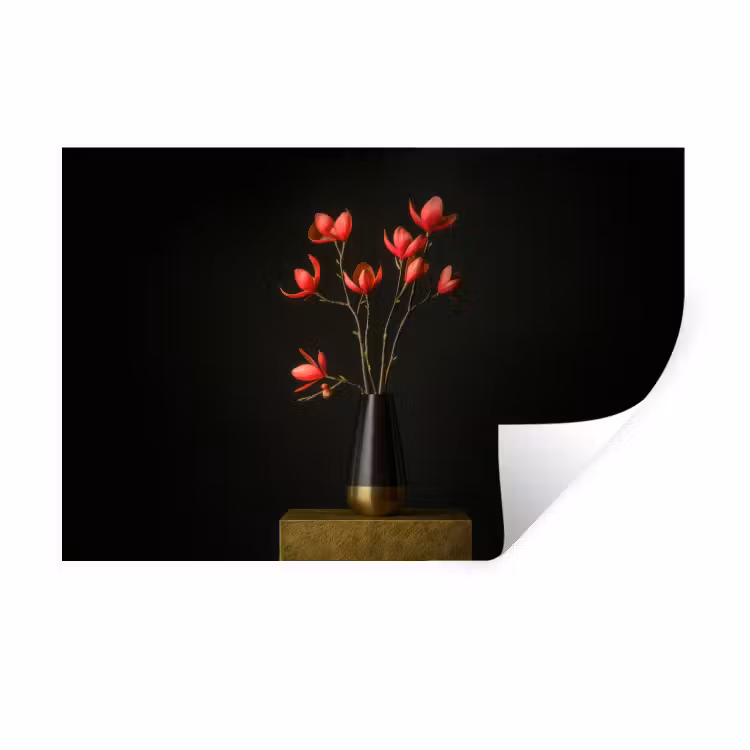 Muursticker - Rode - Bloemen - Vaas — 1