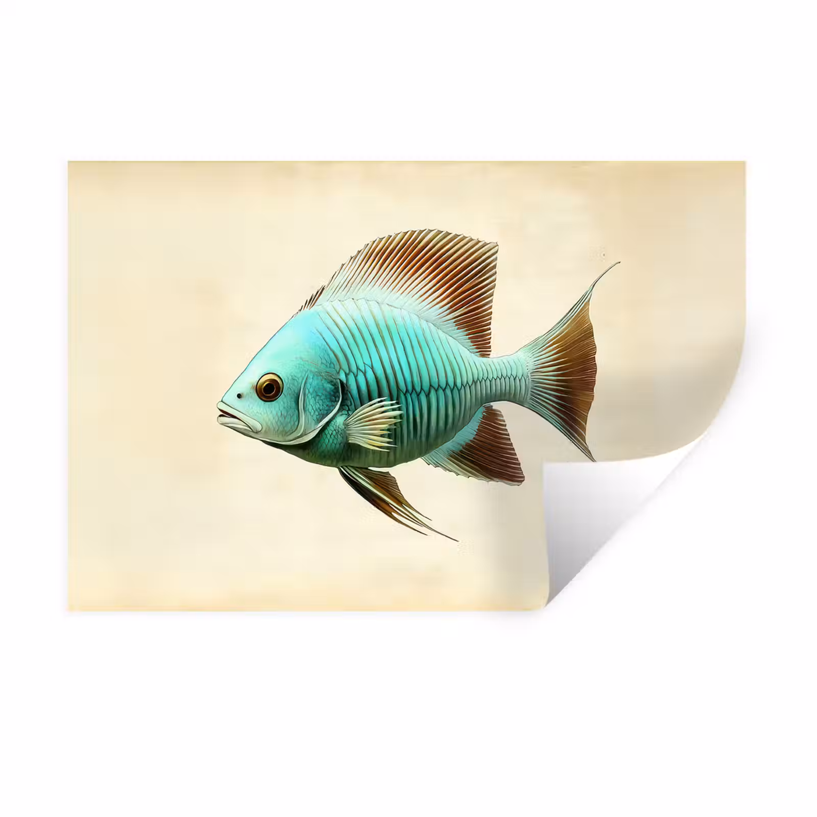 Muursticker - Schubben - Vis - Mint - Minimalistisch — 1
