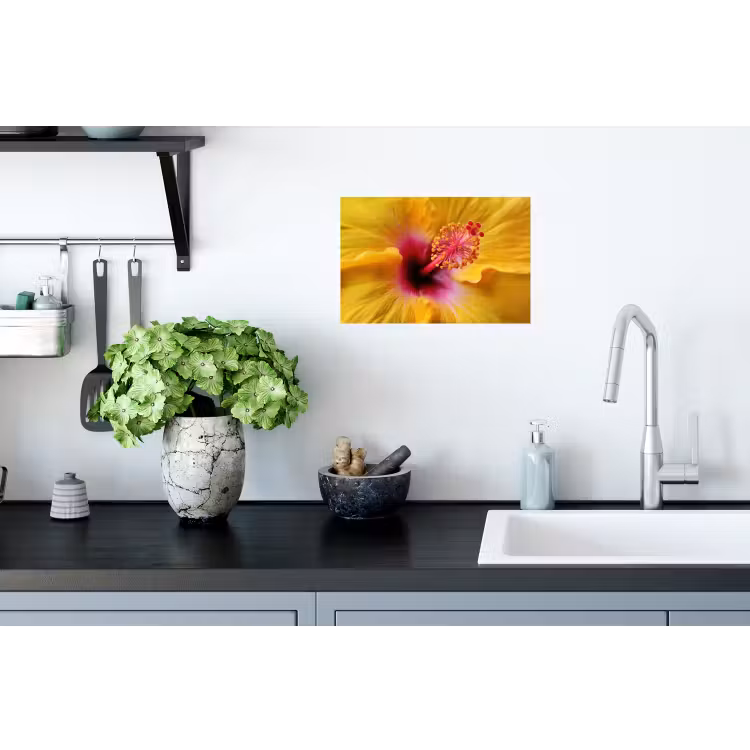 Muursticker - Geel - Hibiscus - Tropisch — 2