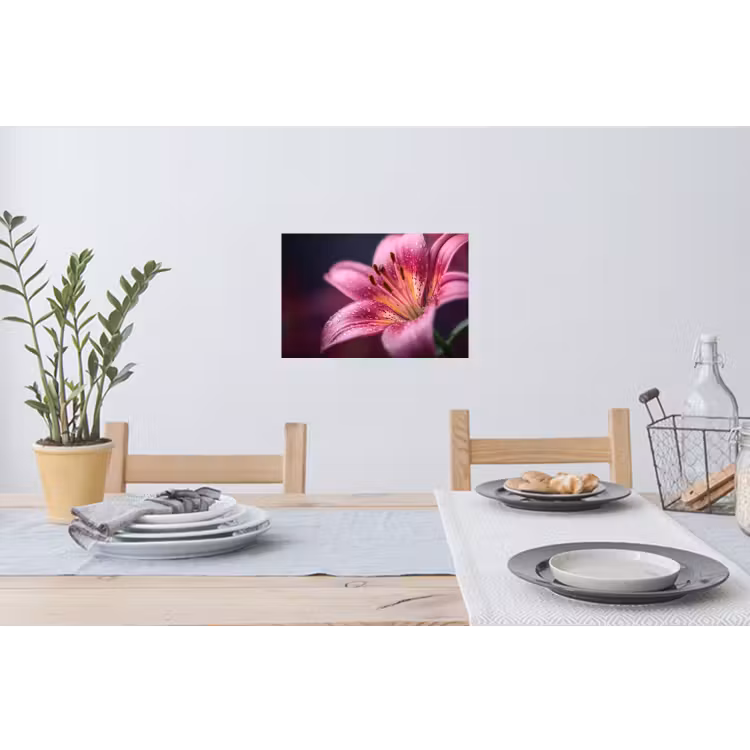 Muursticker - Roze - lelie - Dauwdruppels — 3
