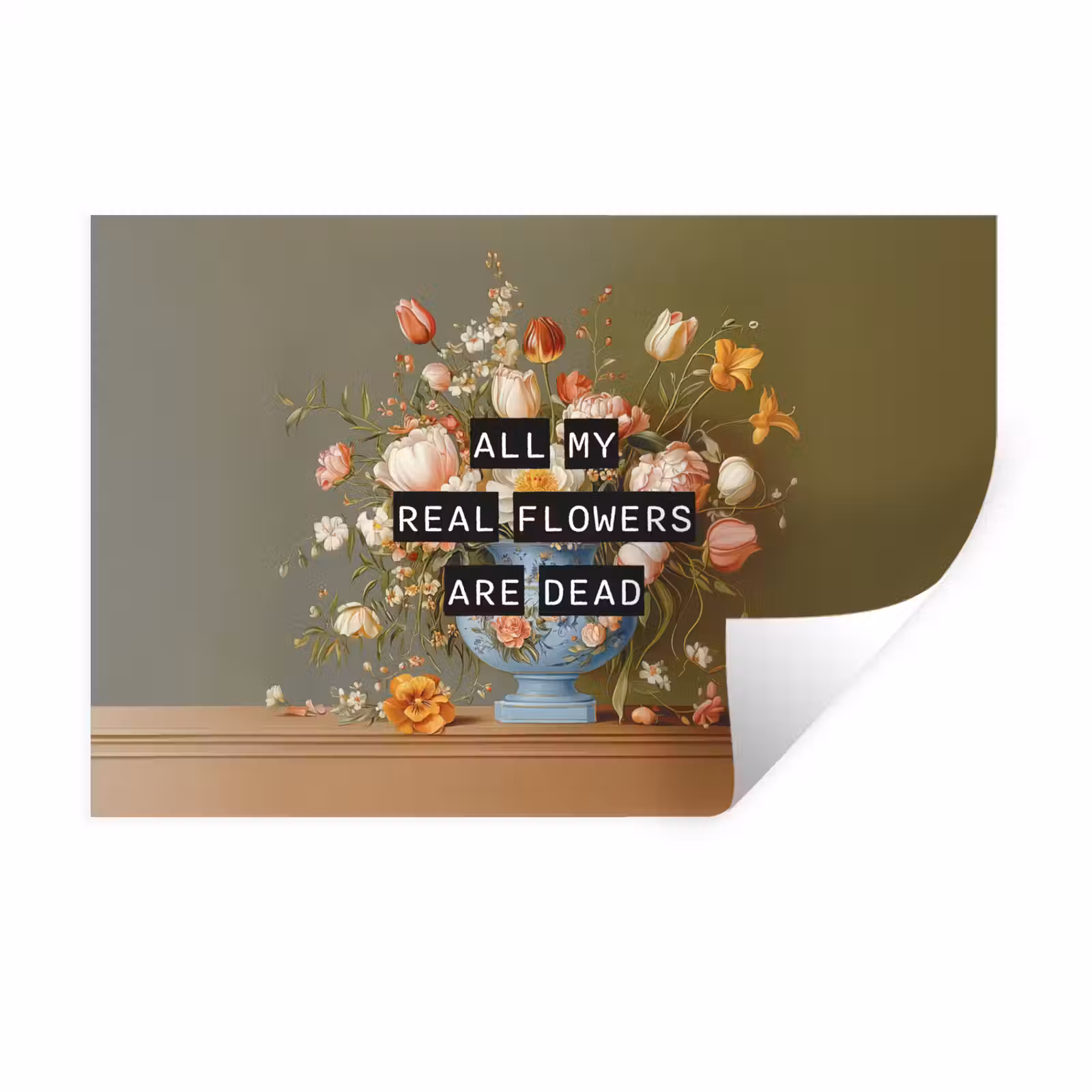 Muursticker - Bloem - Quote - Vintage - Art — 1