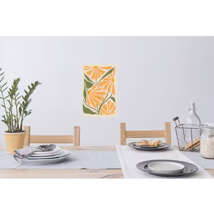 Muursticker - Blaadjes - Zachtoranje - Bloemen — 3