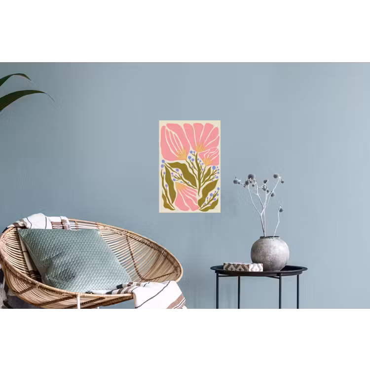 Muursticker - Bloemen - Bladeren - Abstract - Roze — 4