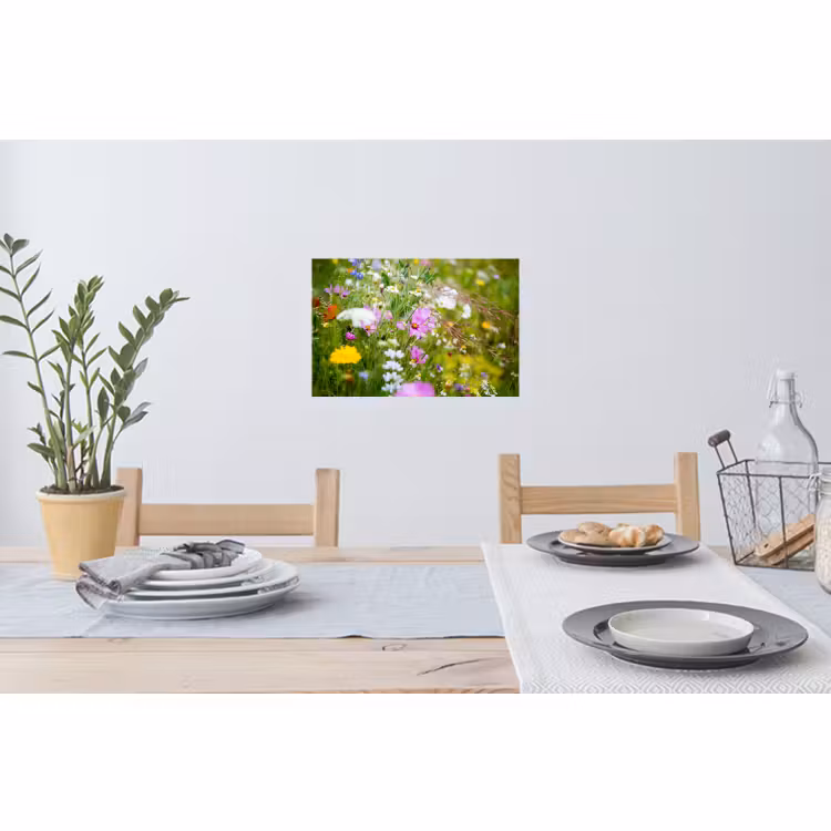 Muursticker - Bloemen - Natuur - Groen - Gras - Paars - Wit — 3