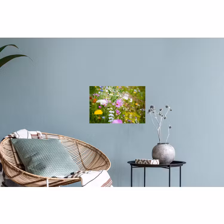 Muursticker - Bloemen - Natuur - Groen - Gras - Paars - Wit — 4