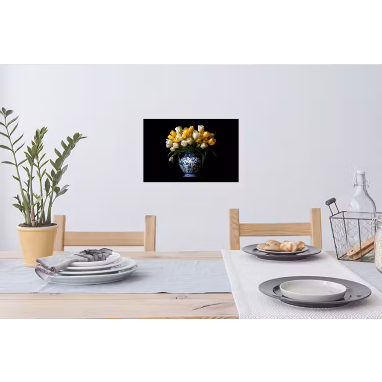 Muursticker - Geel - Tulpen - Vaas - Bloemen — 3