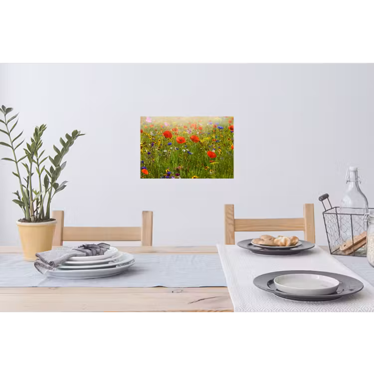 Muursticker - Lente - Bloemen - Rood - Klaproos - Gras - Groen — 3
