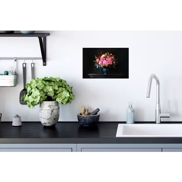 Muursticker - Quote - Bloemen - Vaas - Neon — 2