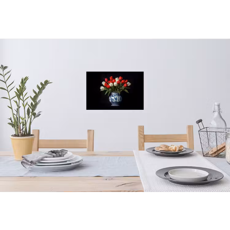 Muursticker - Rode - Bloemen - Tulpen - Vaas — 3