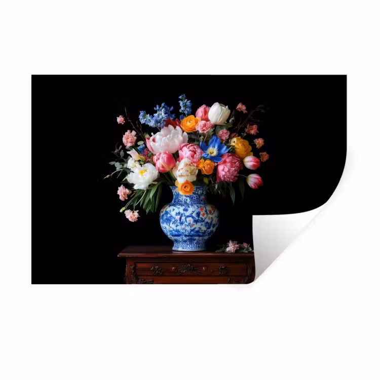 Muursticker - Rozen - Bloemen - Vaas - Boeket — 1