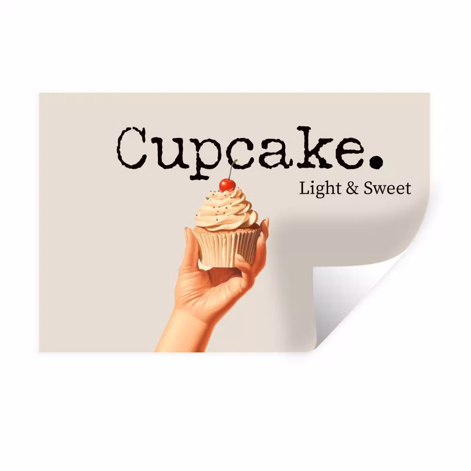 Muursticker - Cupcake - Zoet - Kers — 1