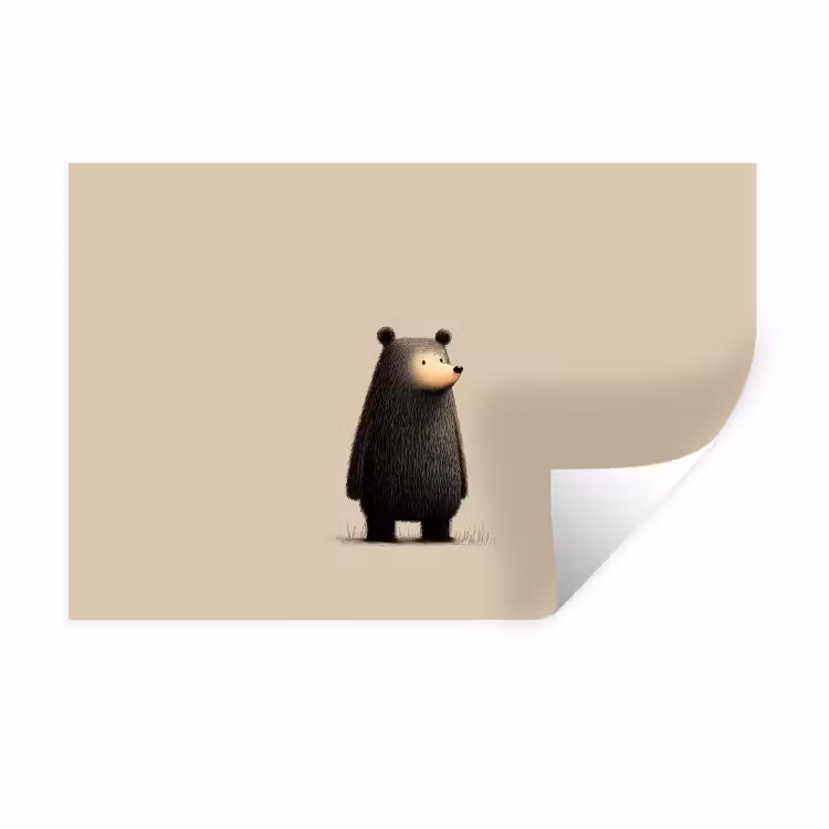 Muursticker - Beer - Donkerbruin - Minimalistisch — 1