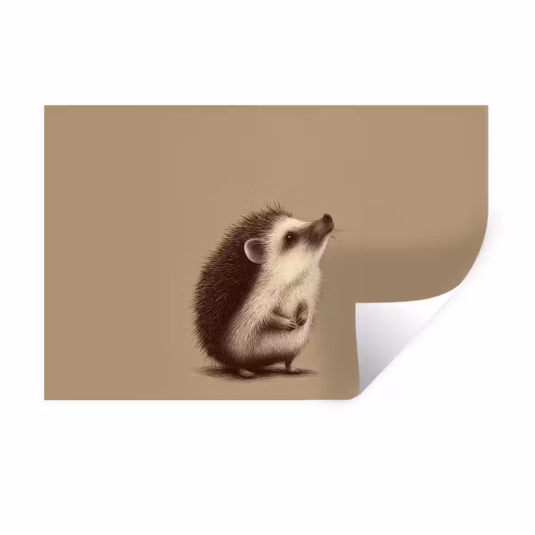 Muursticker - Egel - Snuitje - Bruin - Stekels — 1