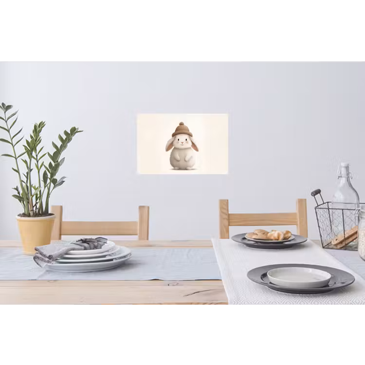 Muursticker - Konijn - Muts - Oren - Beige — 3