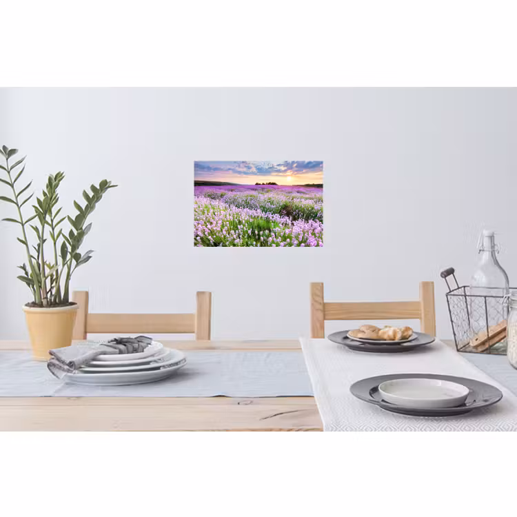 Muursticker - Lavendel - Bloemen - Zonsondergang - Paars - Weide — 3