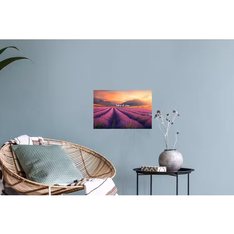 Muursticker - Lavendelveld - Quote - Zonsondergang — 4