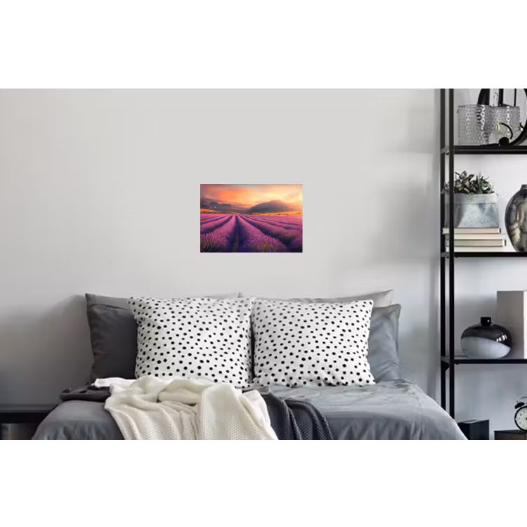 Muursticker - Lavendelveld - Zonsondergang - Paars — 5