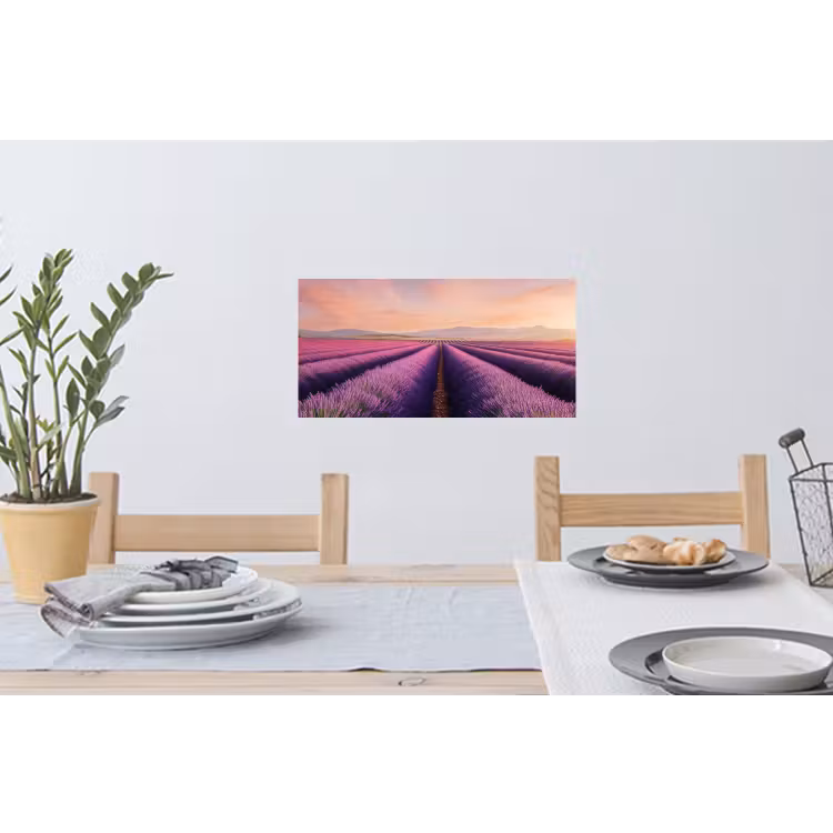 Muursticker - Lavendelveld - Zonsondergang - Paars - Bloemen — 3