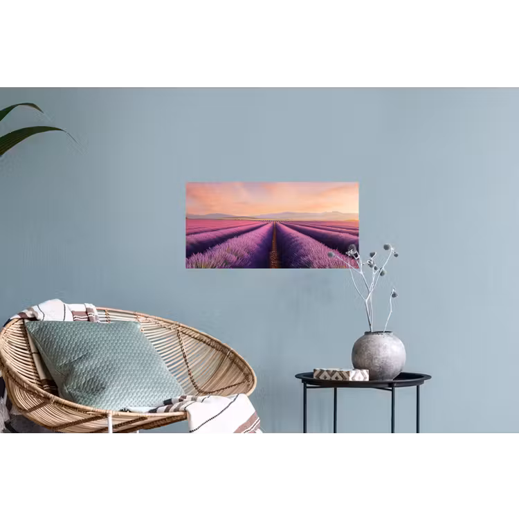 Muursticker - Lavendelveld - Zonsondergang - Paars - Bloemen — 4