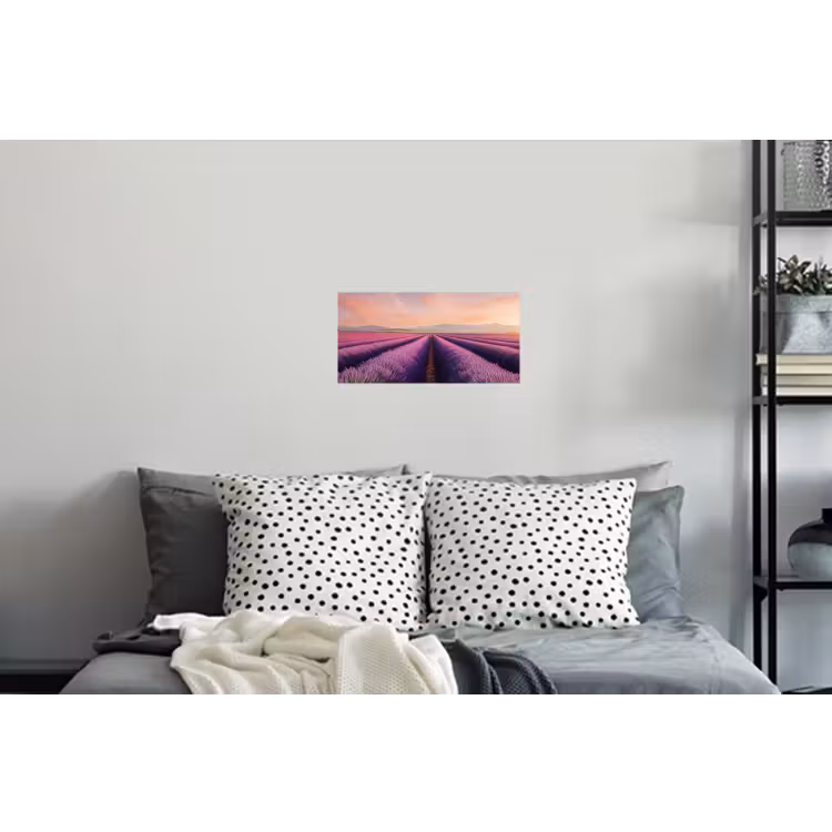 Muursticker - Lavendelveld - Zonsondergang - Paars - Bloemen — 5