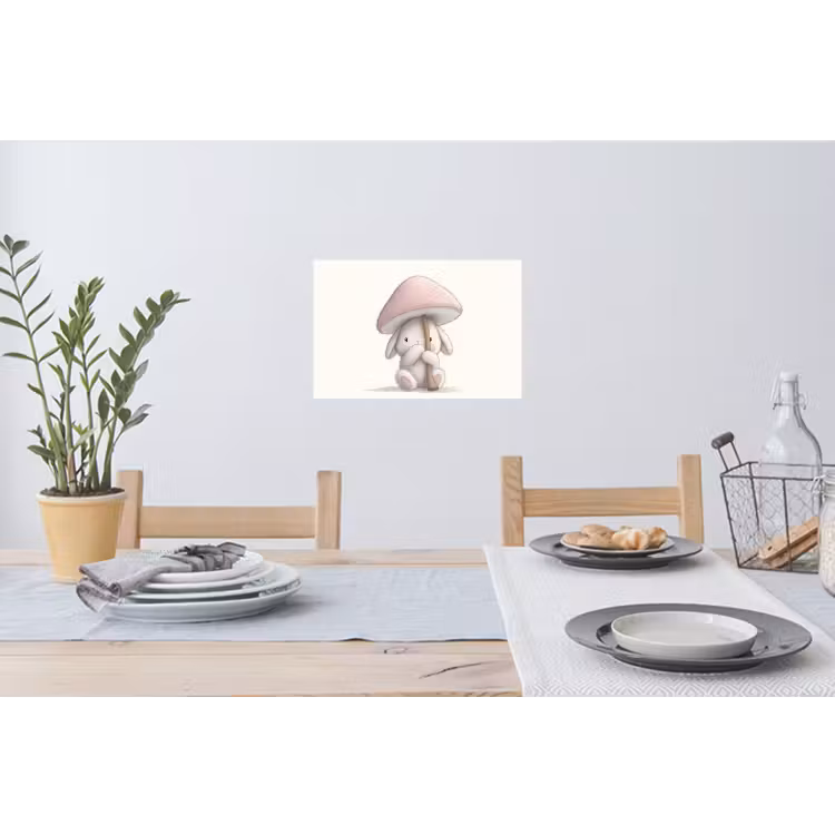 Muursticker - Paddenstoel - Konijn - Roze — 3