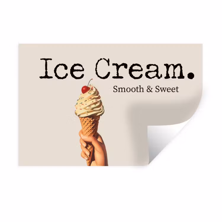 Muursticker - Ice cream - Softijs - Kleurrijk - Kers — 1
