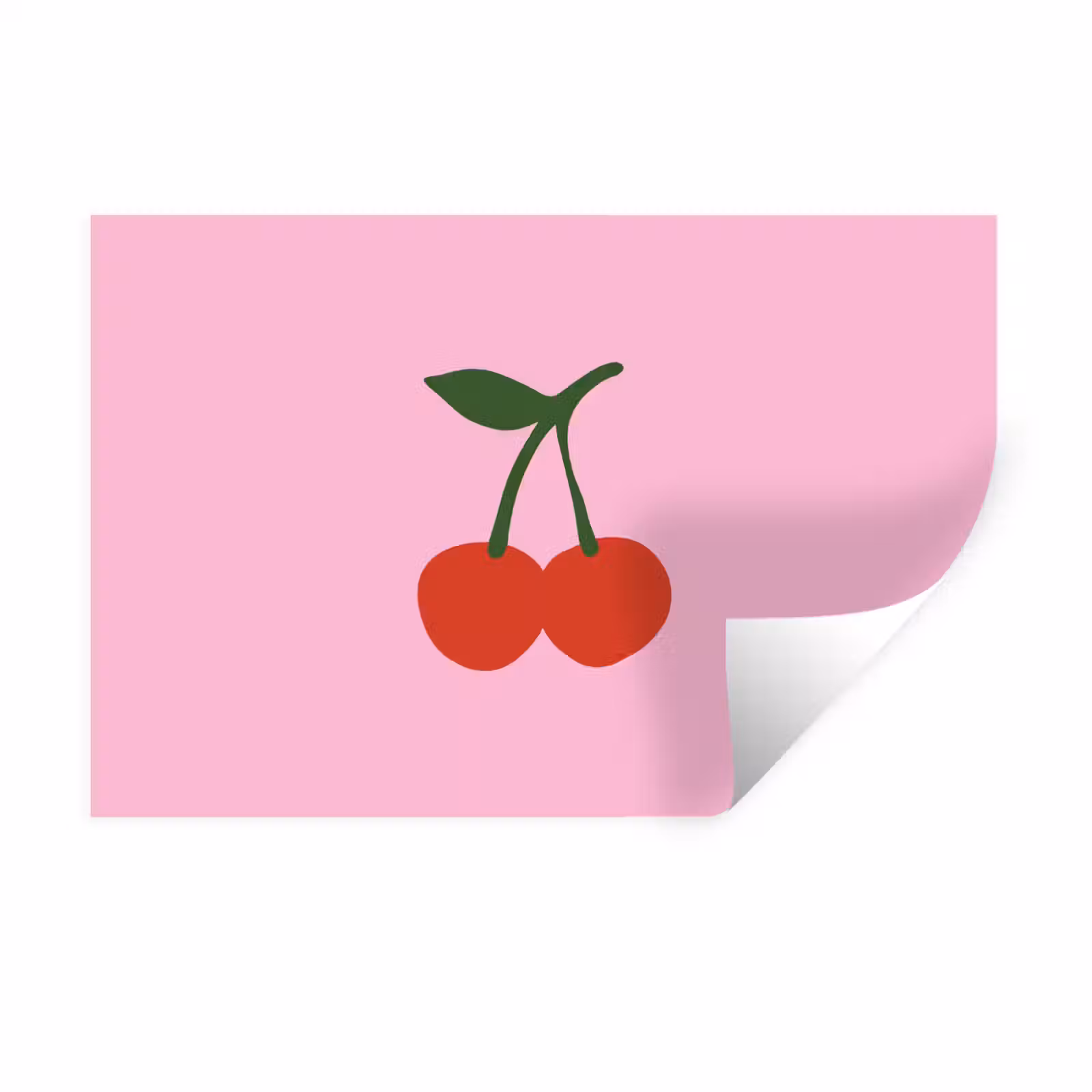 Muursticker - Kersen - Roze - Illustratie — 1
