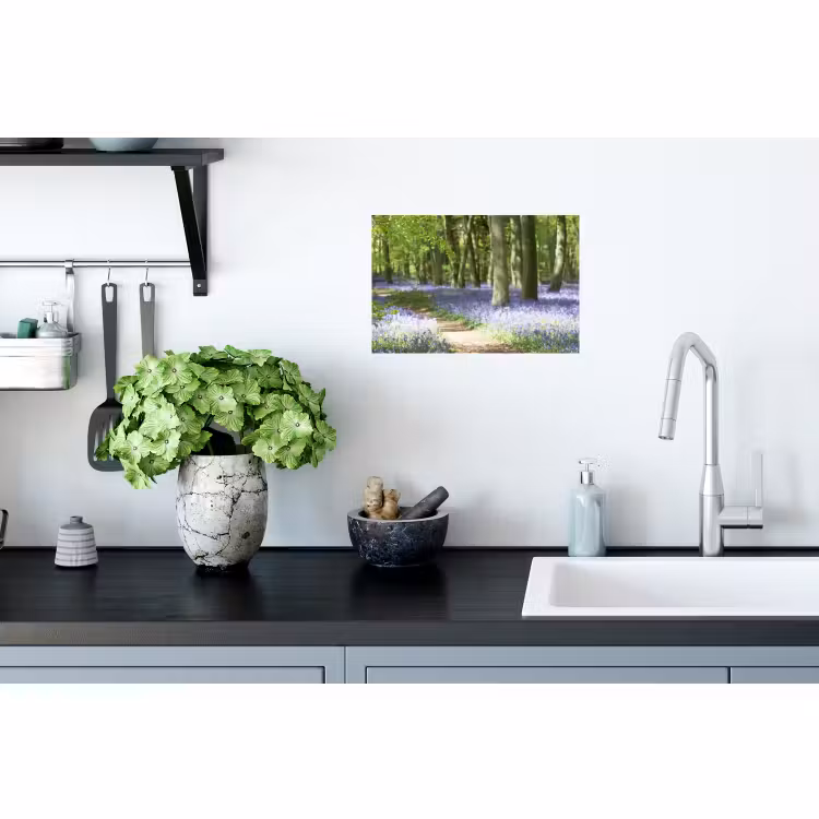 Muursticker - Bos - Pad - Bloemen - Paars - Groen - Natuur — 2