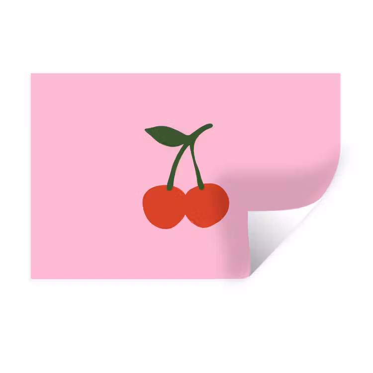 Muursticker - Kersen - Roze - Illustratie — 1