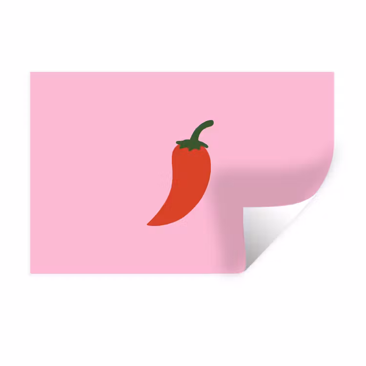 Muursticker - Peper - Rood - Illustratie — 1