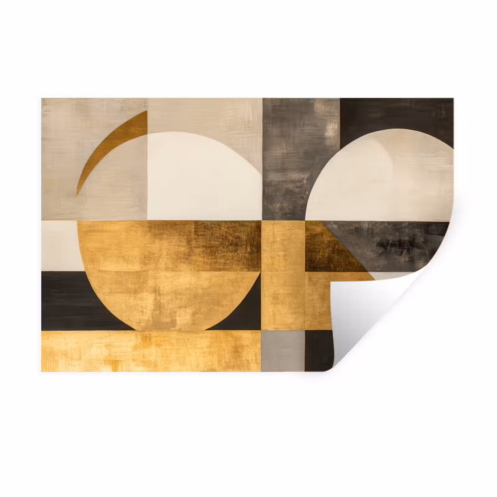 Muursticker - Abstract - Goud - Grijs - Vormen - Geometrisch — 1