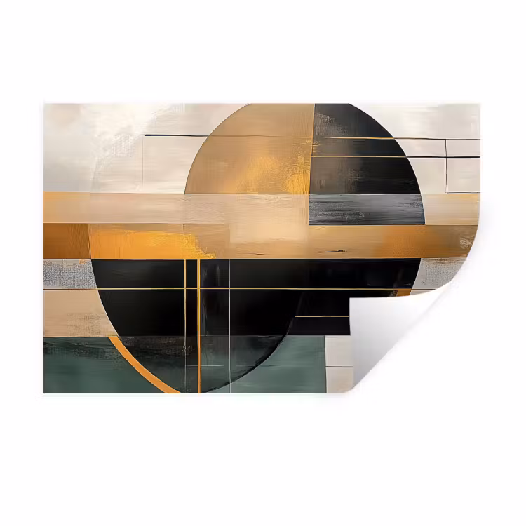 Muursticker - Abstract - Goud - Brons - Groen - Vormen - Modern — 1
