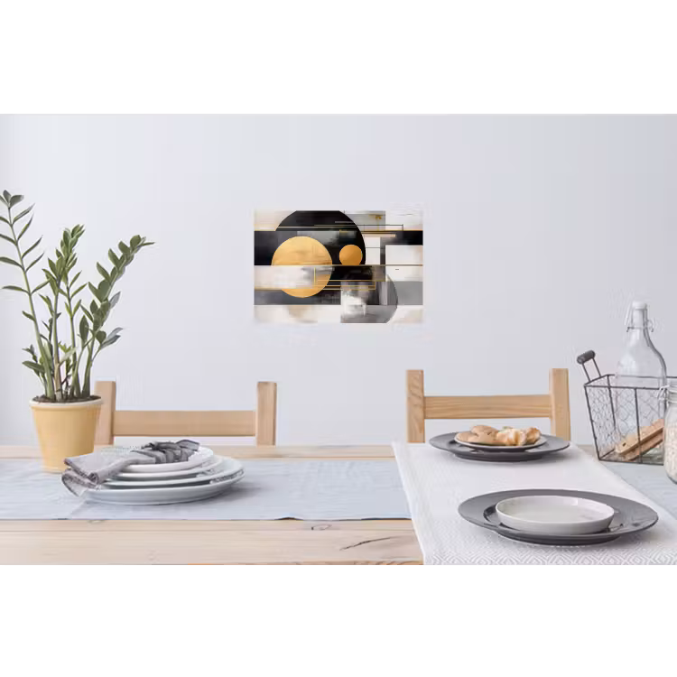 Muursticker - Abstract - Goud - Zilver - Vormen - Aesthetic - Modern — 3