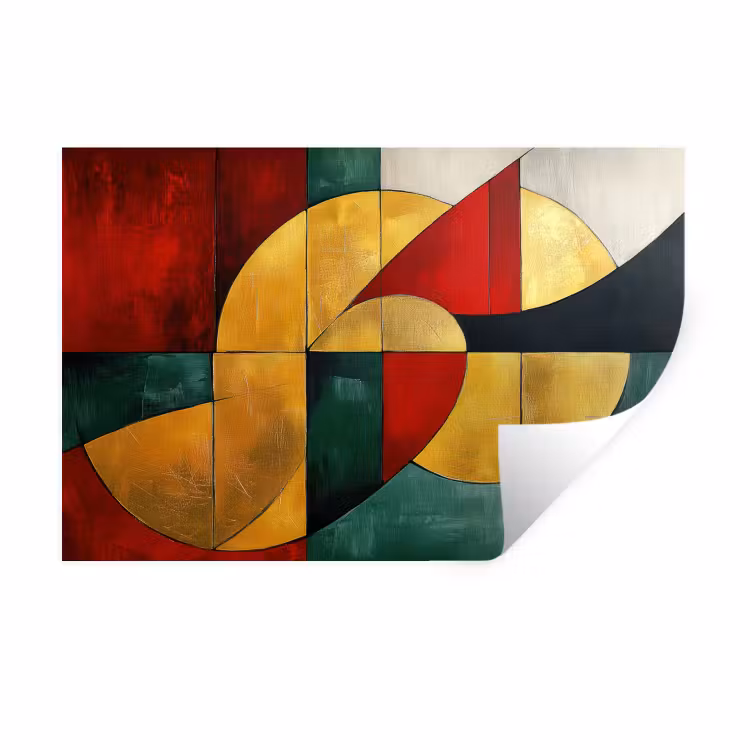 Muursticker - Abstract - Kerst - Goud - Rood - Groen — 1