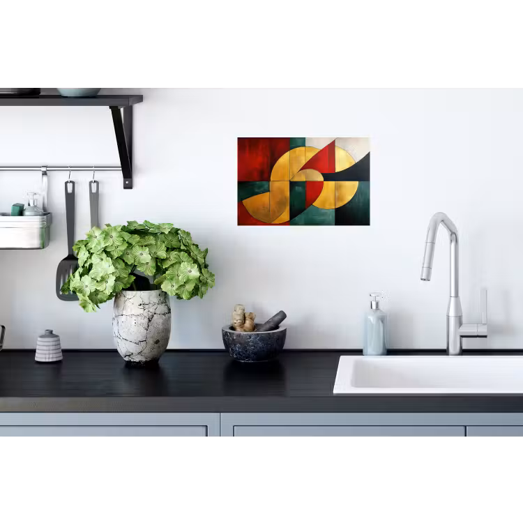 Muursticker - Abstract - Kerst - Goud - Rood - Groen — 2