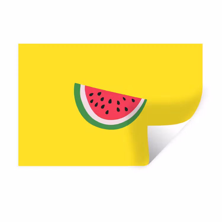Muursticker - Fruit - Watermeloen - Geel — 1