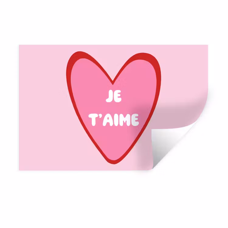 Muursticker - Hart - Frans - Valentijn - Roze — 1