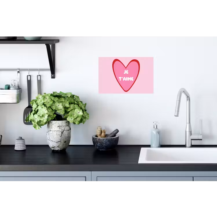 Muursticker - Hart - Frans - Valentijn - Roze — 2